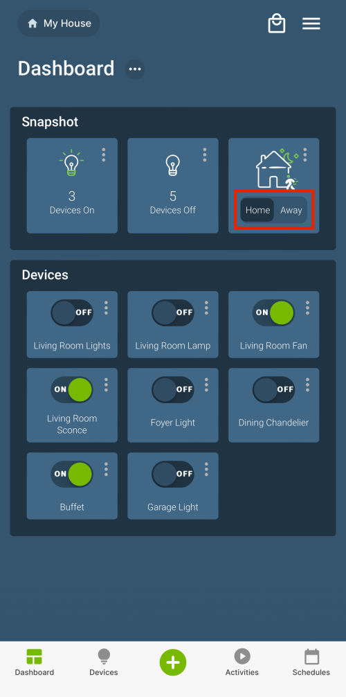 Can I randomize lighting to make my home look lived in when I'm away
